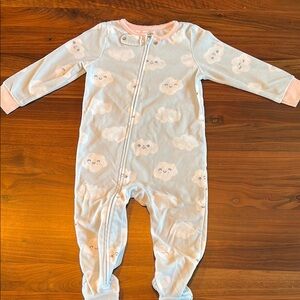 Carter's Blue and Pink Footies with Cozy Cloud Design